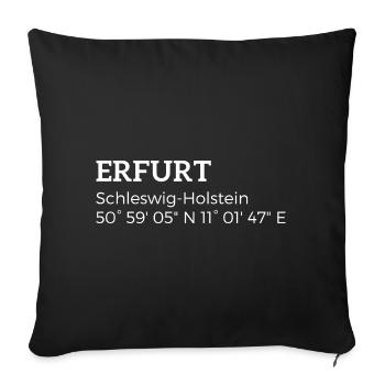 Erfurt Schleswig-Holstein coordinates - Sofa pillowcase 17,3'' x 17,3'' (45 x 45 cm) - black - Front