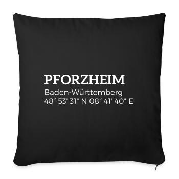 les coordonnées de Pforzheim Baden-Württemberg - Housse de coussin décorative 45 x 45 cm - noir - Devant