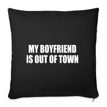 my boyfriend if out of town - Housse de coussin décorative 45 x 45 cm - noir - Devant