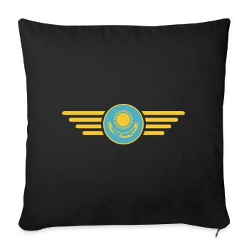 J’aime le Kazakhstan, T-shirt design de style élégance - Housse de coussin décorative 45 x 45 cm - noir - Devant