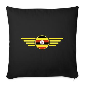 I Love Uganda, Elegance Style Design T-Shirt - Sofa pillowcase 17,3'' x 17,3'' (45 x 45 cm) - black - Front