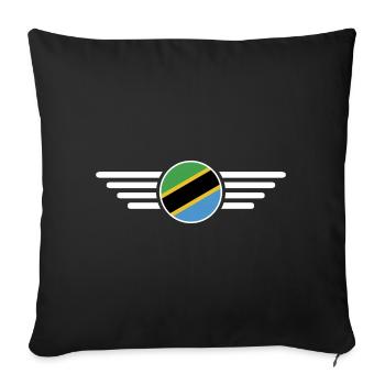 J’aime la Tanzanie, T-Shirt Design Style Élégance - Housse de coussin décorative 45 x 45 cm - noir - Devant