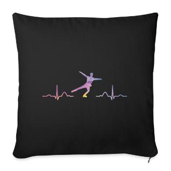 Figure Skating Ice Skating Figure Skating - Sofa pillowcase 17,3'' x 17,3'' (45 x 45 cm) - black - Front