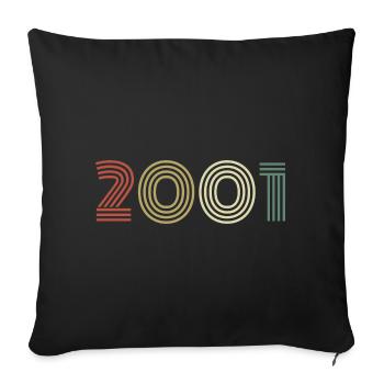 2001 Birthday Vintage 2001 Gift 2001 - Sofa pillowcase 17,3'' x 17,3'' (45 x 45 cm) - black - Front