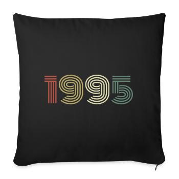 1995 Anniversaire Millésime 1995 Cadeau 1995 - Housse de coussin décorative 45 x 45 cm - noir - Devant