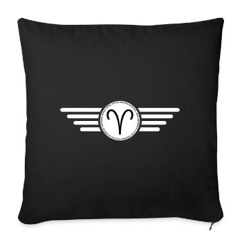 Signe du zodiaque Bélier, design exclusif de t-shirt - Housse de coussin décorative 45 x 45 cm - noir - Devant