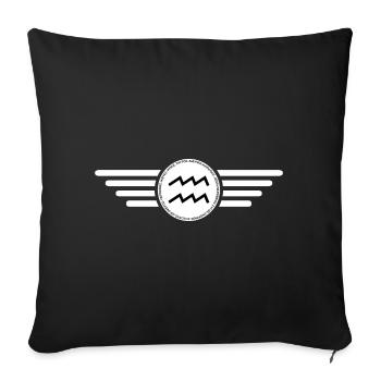Sternzeichen Wassermann, exklusives T-Shirt Design - Sofakissenbezug 45 x 45 cm - Schwarz - Vorne