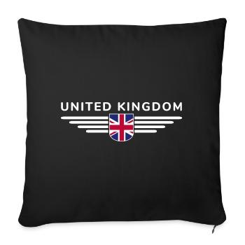 I Love Britain UK, Style Design T-Shirt - Housse de coussin décorative 45 x 45 cm - noir - Devant