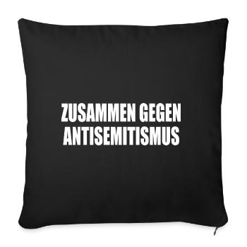 zusammen gegen antisemitismus - Sofakissenbezug 45 x 45 cm - Schwarz - Vorne