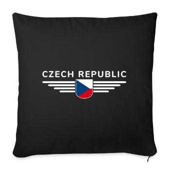 J’aime la République tchèque T-shirt Outfit Design - Housse de coussin décorative 45 x 45 cm - noir - Devant