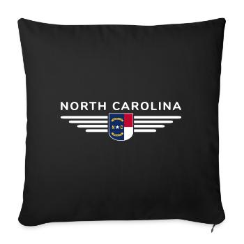 North Carolina Fan T-Shirt – Stylish & Unique - Sofa pillowcase 17,3'' x 17,3'' (45 x 45 cm) - black - Front