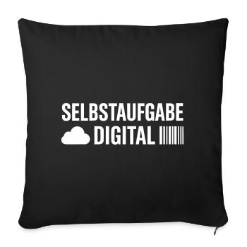 DIGITAL SELF-ABANDONMENT – PORTABLE CONTRADICTION - Sofa pillowcase 17,3'' x 17,3'' (45 x 45 cm) - black - Front
