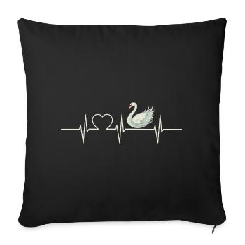Cygnes Cygne - Housse de coussin décorative 45 x 45 cm - noir - Devant