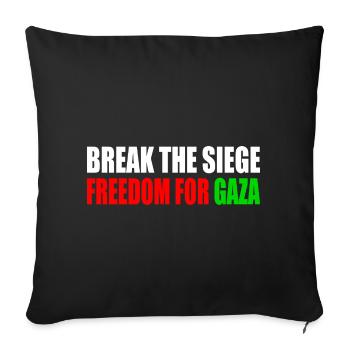 Briser le siège, liberté pour Gaza - Housse de coussin décorative 45 x 45 cm - noir - Devant