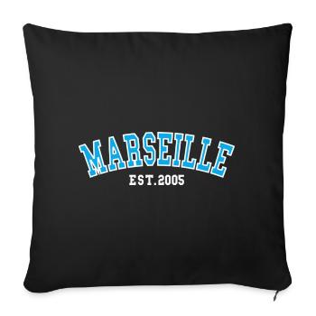 Marseille Est.2005 - Housse de coussin décorative 45 x 45 cm - noir - Devant