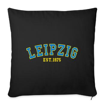 Leipzig Est. 1975 - Sofa pillowcase 17,3'' x 17,3'' (45 x 45 cm) - black - Front