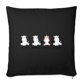 Instructions pratiques pour les licornes en soins - Housse de coussin décorative 45 x 45 cm - noir - Devant