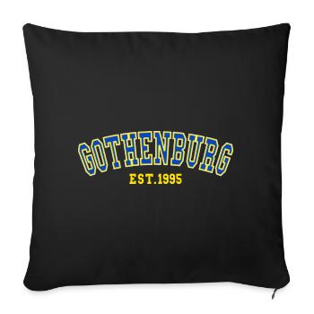 Gothenburg Est. 1995 - Sofa pillowcase 17,3'' x 17,3'' (45 x 45 cm) - black - Front