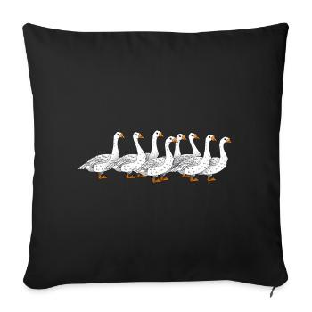 Geese - Sofa pillowcase 17,3'' x 17,3'' (45 x 45 cm) - black - Front