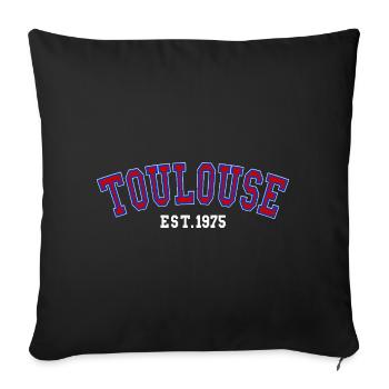 Toulouse Est. 1975 - Sofa pillowcase 17,3'' x 17,3'' (45 x 45 cm) - black - Front