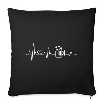 Brindille Chope de bière Cadeau pour amateurs de bière - Housse de coussin décorative 45 x 45 cm - noir - Devant