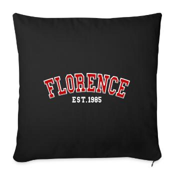 Florence Est. 1985 - Sofa pillowcase 17,3'' x 17,3'' (45 x 45 cm) - black - Front