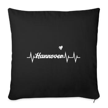 Battement de cœur Hanovre - Housse de coussin décorative 45 x 45 cm - noir - Devant