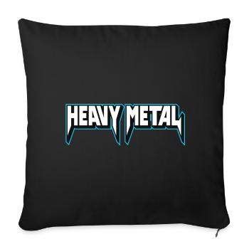 Logo 3D Heavy Metal Contour Neon - Housse de coussin décorative 45 x 45 cm - noir - Devant