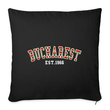 Bucharest Est. 1966 - Sofa pillowcase 17,3'' x 17,3'' (45 x 45 cm) - black - Front