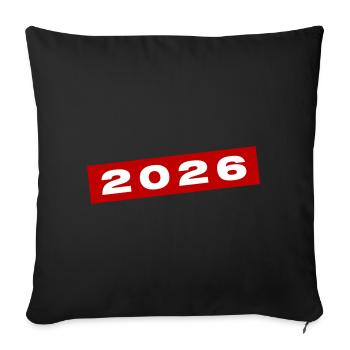 2026 year - Sofa pillowcase 17,3'' x 17,3'' (45 x 45 cm) - black - Front