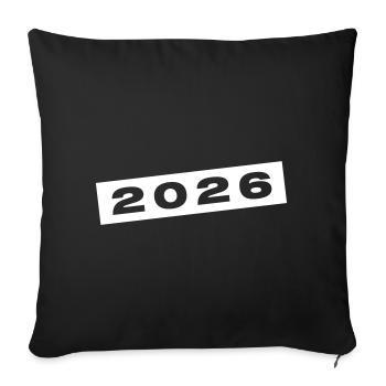 2026 year - Sofa pillowcase 17,3'' x 17,3'' (45 x 45 cm) - black - Front