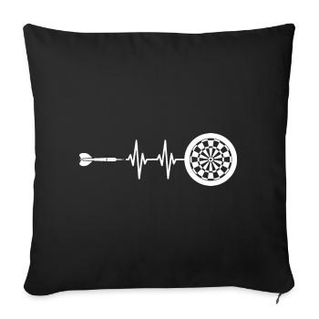 Darts Darts Darts Hoodie Heartbeat Heartbeat blanc - Housse de coussin décorative 45 x 45 cm - noir - Devant