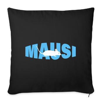 MAUSI - Sofakissenbezug 45 x 45 cm - Schwarz - Vorne