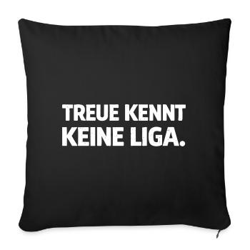 Loyalty Knows No League – Football Statement Shirt - Sofa pillowcase 17,3'' x 17,3'' (45 x 45 cm) - black - Front