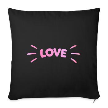 Love Pink Luminous - Sofa pillowcase 17,3'' x 17,3'' (45 x 45 cm) - black - Front