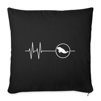 Battement de cœur du Dugong Mamatee - Housse de coussin décorative 45 x 45 cm - noir - Devant