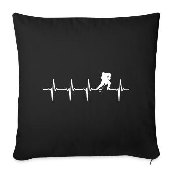 Joueur de hockey Heartbeat Hockey - Housse de coussin décorative 45 x 45 cm - noir - Devant