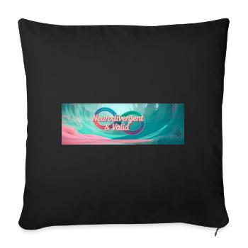 Neurodivergent & Valid - Housse de coussin décorative 45 x 45 cm - noir - Devant
