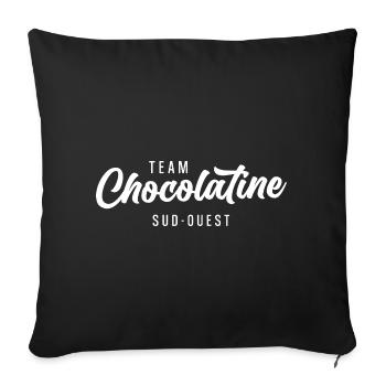 Team Chocolatine Sud-Ouest Bordeaux Toulouse - Housse de coussin décorative 45 x 45 cm - noir - Devant