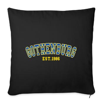 Gothenburg Est. 1986 - Sofa pillowcase 17,3'' x 17,3'' (45 x 45 cm) - black - Front