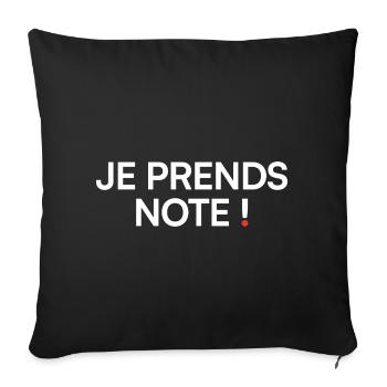 I take note of the humor meeting office - Sofa pillowcase 17,3'' x 17,3'' (45 x 45 cm) - black - Front