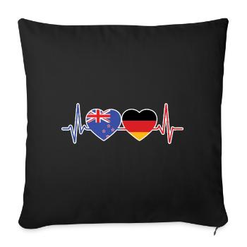 New Zealand Germany New Zealander German - Sofa pillowcase 17,3'' x 17,3'' (45 x 45 cm) - black - Front