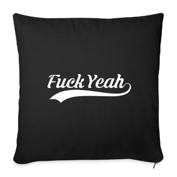 Fuck Yeah Vintage Script Logo - Sofa pillowcase 17,3'' x 17,3'' (45 x 45 cm) - black - Front