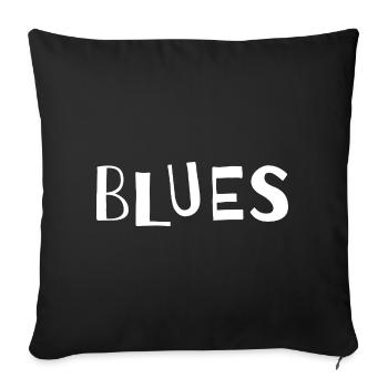 Distressed Blues Typography - Sofa pillowcase 17,3'' x 17,3'' (45 x 45 cm) - black - Front