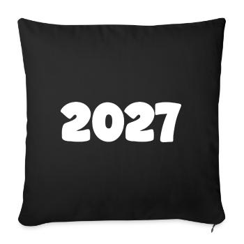 Blanc 2027 - Housse de coussin décorative 45 x 45 cm - noir - Devant