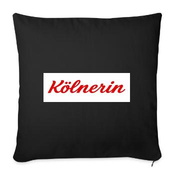 Kölnerin Schriftzug - Sofakissenbezug 45 x 45 cm - Schwarz - Vorne
