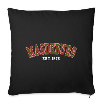 Magdeburg Est. 1976 - Sofa pillowcase 17,3'' x 17,3'' (45 x 45 cm) - black - Front