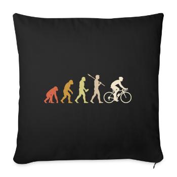 Cycling Evolution Funny Cyclist Gift - Sofa pillowcase 17,3'' x 17,3'' (45 x 45 cm) - black - Front