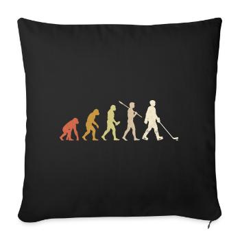 Hockey Evolution Funny Hockey Player Gift - Sofa pillowcase 17,3'' x 17,3'' (45 x 45 cm) - black - Front