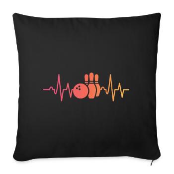 Bowling Sunset Heartbeat Bowler - Sofa pillowcase 17,3'' x 17,3'' (45 x 45 cm) - black - Front
